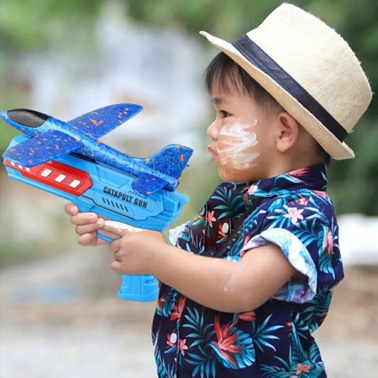 Airplane Launcher Toy Bubble Catapult Airplane Toy One Click Outside Flying Launcher