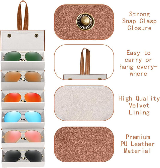 Sunglasses Travel Case, Portable Multiple Glasses Case & Foldable