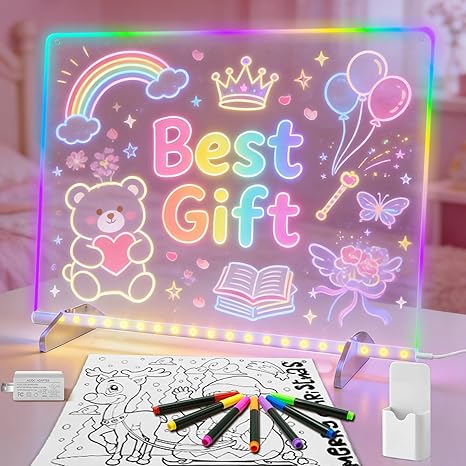 LED Note Board with Colors, Drawing Board for Kids, Includes Adapter