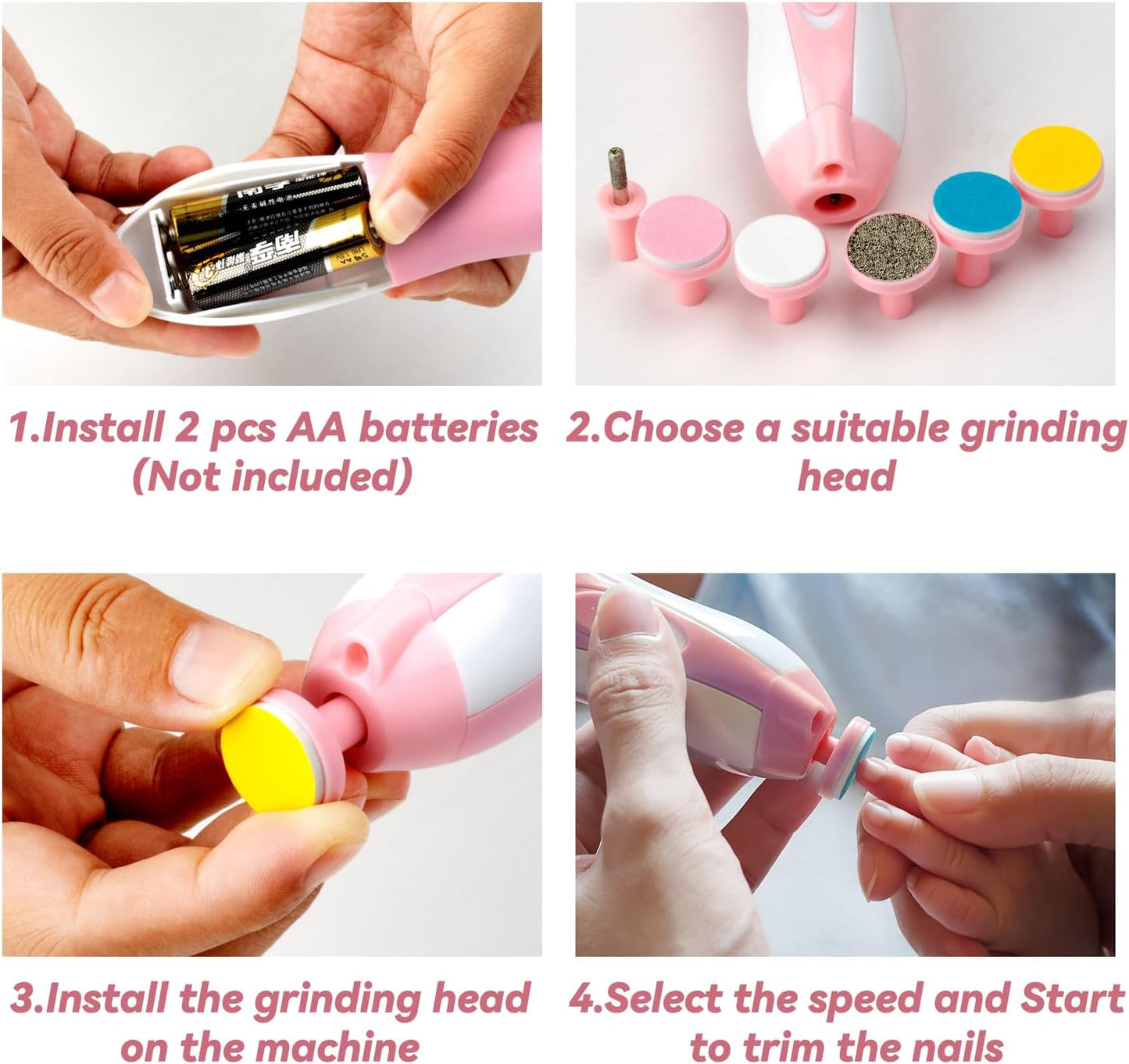Baby Nail Trimmer Electric-6 in 1 Baby Nail File Clippers Infant Grooming Kit