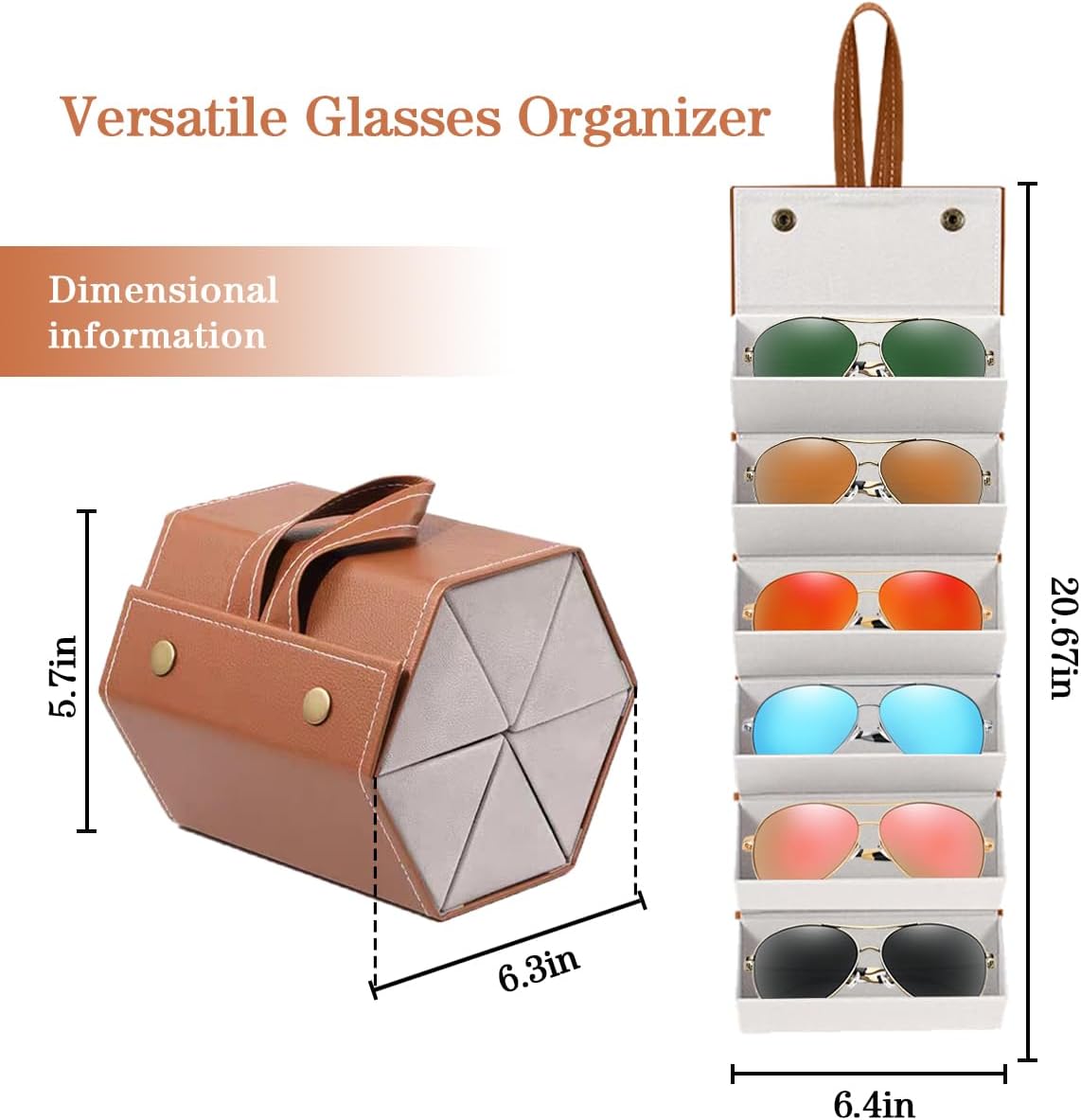 Sunglasses Travel Case, Portable Multiple Glasses Case & Foldable