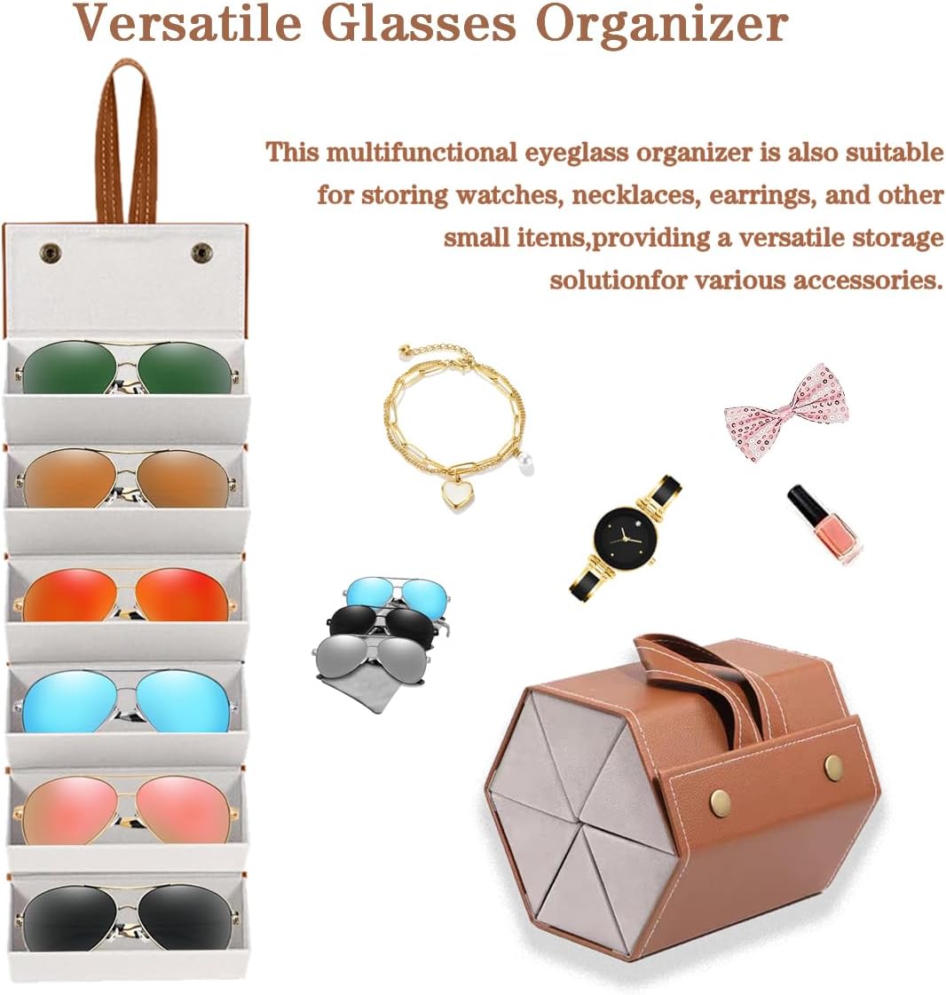 Sunglasses Travel Case, Portable Multiple Glasses Case & Foldable
