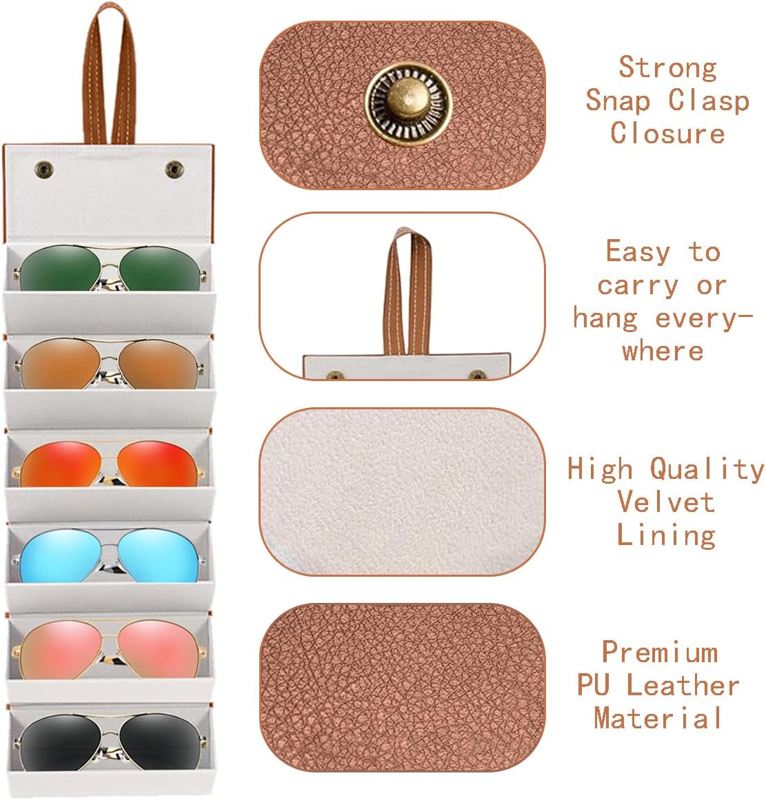 Sunglasses Travel Case, Portable Multiple Glasses Case & Foldable