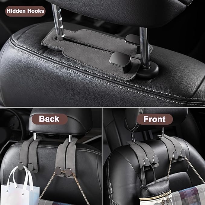 Double Car Seat Hooks | Car Seat Back Storage | Hooks for Purses and Bags