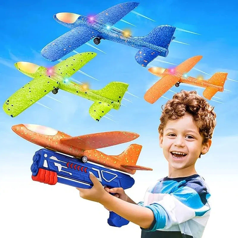 Airplane Launcher Toy Bubble Catapult Airplane Toy One Click Outside Flying Launcher