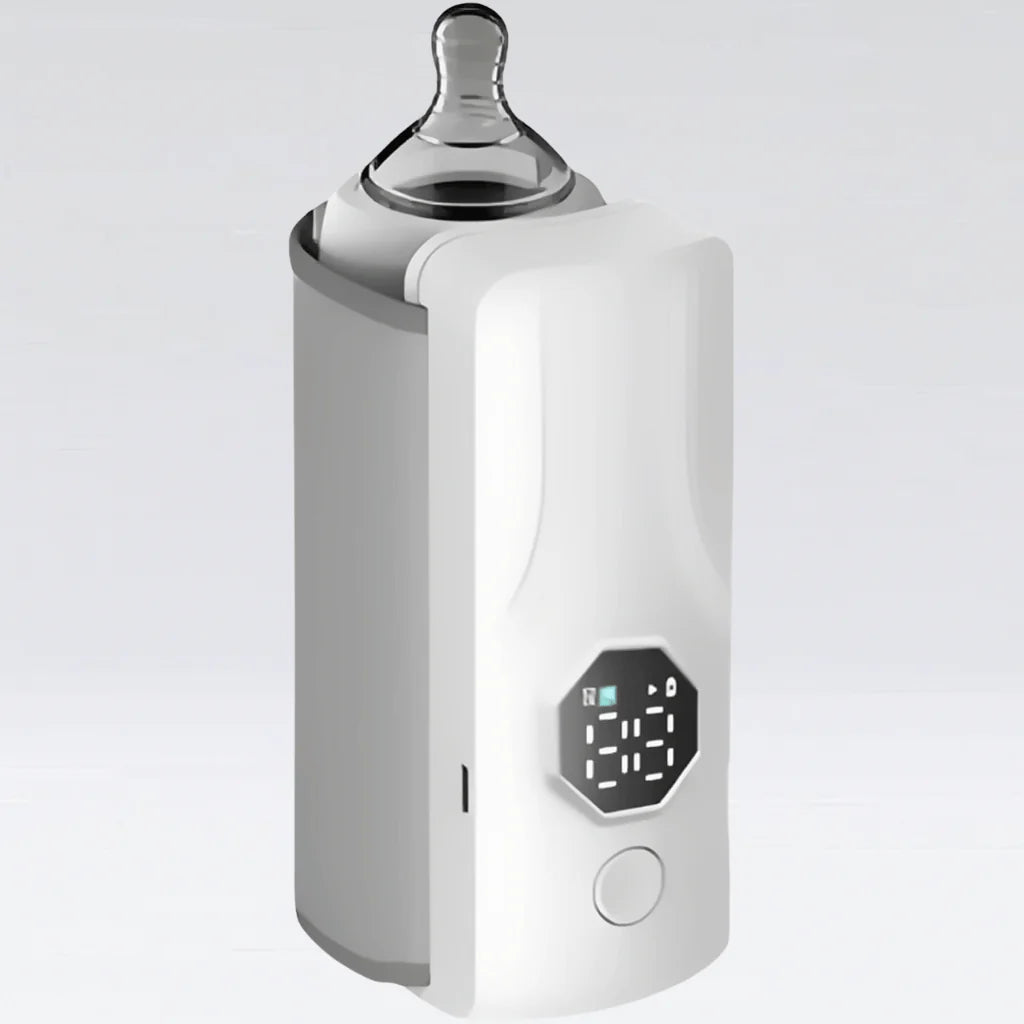 Portable Baby Feeder Warmer with LCD display | Rechargeable Bottle Warmer, Travel Friendly Milk Heater for Babies