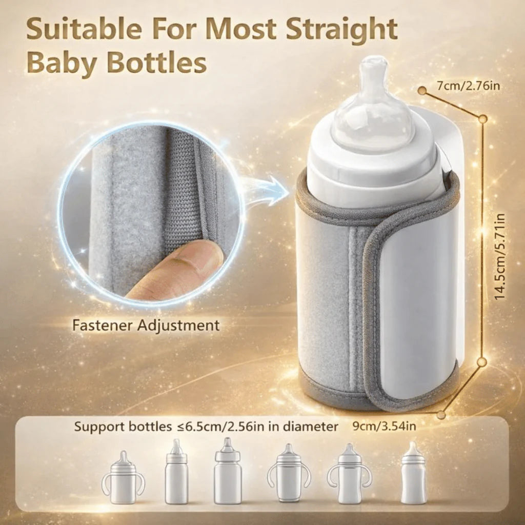 Portable Baby Feeder Warmer with LCD display | Rechargeable Bottle Warmer, Travel Friendly Milk Heater for Babies