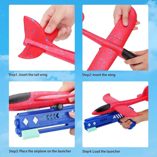 Airplane Launcher Toy Bubble Catapult Airplane Toy One Click Outside Flying Launcher