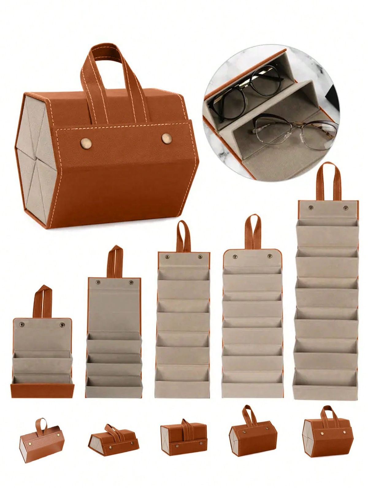 Sunglasses Travel Case, Portable Multiple Glasses Case & Foldable